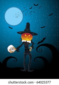 abstract spooky halloween background, illustration