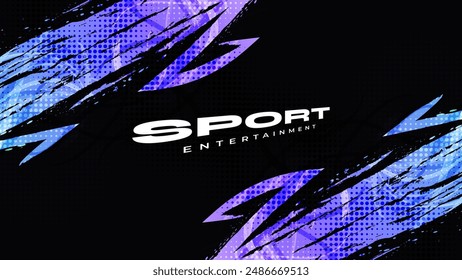 Abstract Sport Background with Colorful Gradient Brush Background. Grunge Brushstroke Element with Halftone Effect for Poster or Banner Design