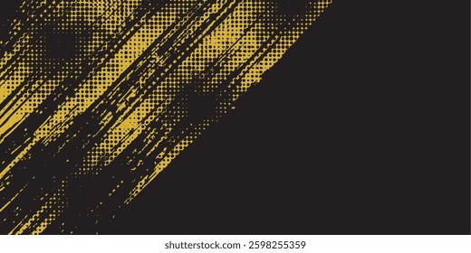 Abstract Sport Background with Cyan and Yellow Brush Texture and Halftone Effect. Grunge Background