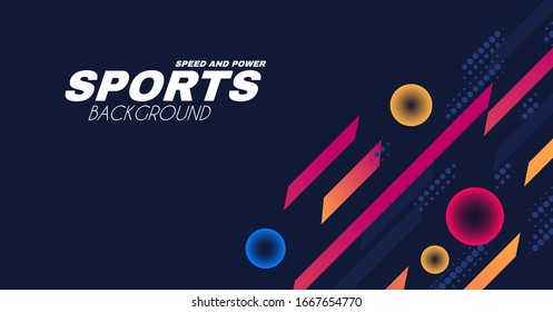 Abstract sport background with moving geometric elements. Trendy design