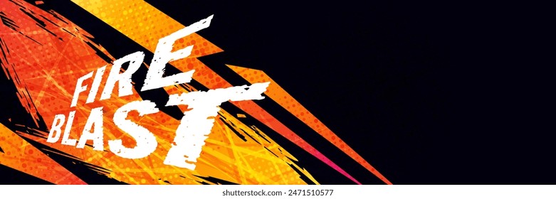 Fondo deportivo Abstractas con efecto de brocha naranja y semitono. Elemento de pincelada de Grunge para diseño de póster o Anuncio