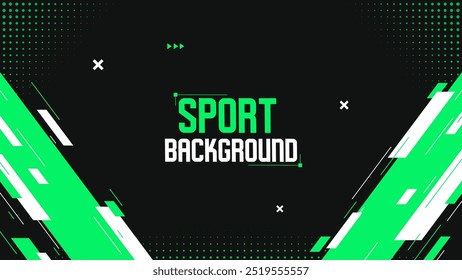 Abstract sport background with vibrant green diagonal shapes. High quality sport background with futuristic and geometric shapes. Perfect for sports events, poster, banner