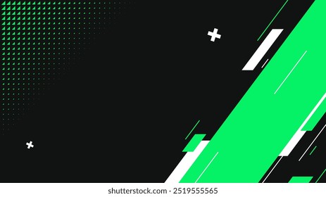 Fundo de esporte abstrato com formas diagonais verdes vibrantes. Fundo esporte de alta qualidade com espaço de cópia para texto, temática futurista e formas geométricas. Perfeito para eventos esportivos, cartaz, banner