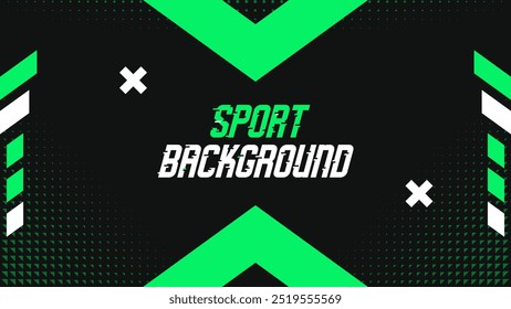 Abstract sport background with vibrant green diagonal shapes. High quality sport background with futuristic and geometric shapes. Perfect for sports events, poster, banner