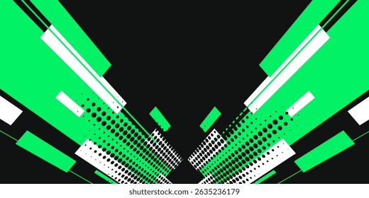 Abstract sport background with vibrant green diagonal shapes. High quality sport background with futuristic and geometric shapes. Perfect for sports events, poster, banner