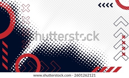 Abstract sport background. White, red and navy background with copy space area very useful for banner on social media and website