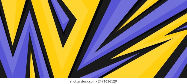 abstract sport background yellow, blue color with geometric shape patterns, suitable for gaming, racing, sports, e-sports themes