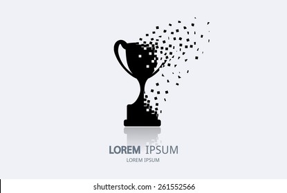 Abstract sport cup logo. Vector logotype design.