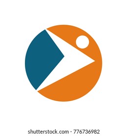 Abstract sport figure, running, happy, motivated, design template vector illustration