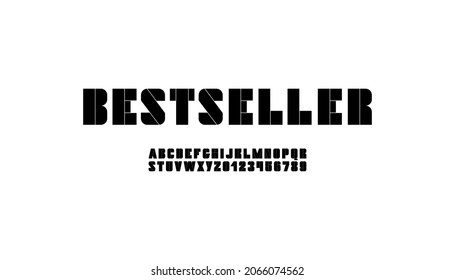 Abstract sport font, modern technology alphabet, urban stencil black letters and numbers, vector illustration 10eps