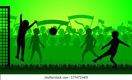 Abstract Sport Football Soccer Background WIth Human Design Vector Style