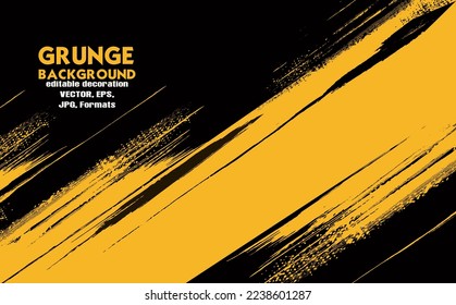 Abstract Sport Grunge Style Background. Grunge Yellow Texture In Dark Background.