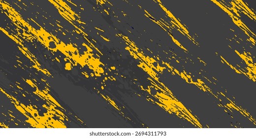 Abstract Sport Grunge Style Background. Grunge Yellow Texture In Dark Background. eps 10