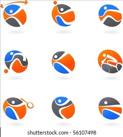 Abstract sport icons and backgrounds