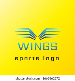 Abstract Sport Logo Template your product, business, company, association. Four Line Wings logo concept