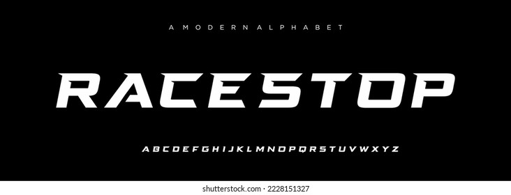 Abstract sport modern alphabet fonts sport digital game music future creative font