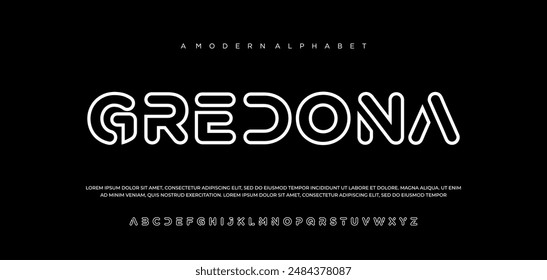 Abstract sport modern alphabet fonts sport digital game music future creative font