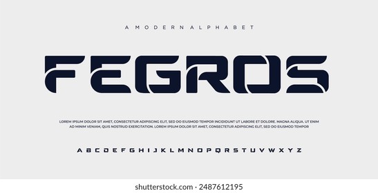 Abstract sport modern alphabet fonts sport digital game music future creative font