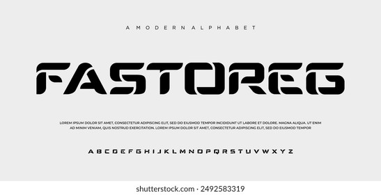 Abstract sport modern alphabet fonts sport digital game music future creative font
