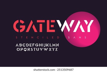 Abstrato esporte fontes alfabeto moderno. Tecnologia de tipografia esporte eletrônico jogo digital música futura fonte criativa. ilustração vetorial
