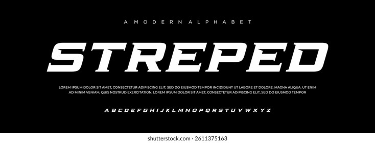Abstract sport modern alphabet fonts sport digital game music future creative font