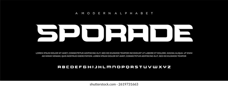Abstract sport modern alphabet fonts sport digital game music future creative font