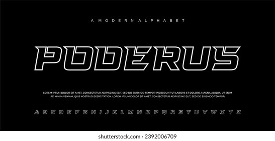 Abstract sport modern fonts sport digital game music future creative font