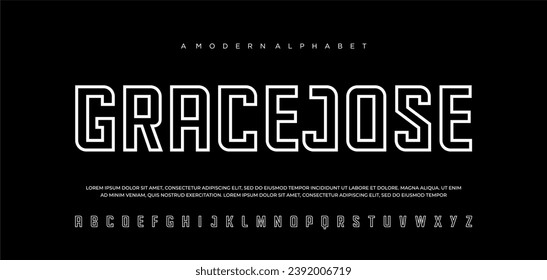 Abstract sport modern fonts sport digital game music future creative font