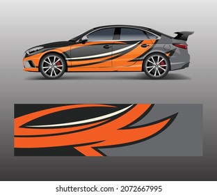 Abstract Sport racing car wrap decal and sticker design. vector eps10 format.