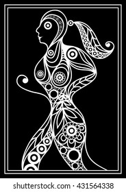 Abstract sport vector runner (athlete). Suitable for invitation, flyer, sticker, poster, banner, card, label, cover, web. Vector isolated illustration. 