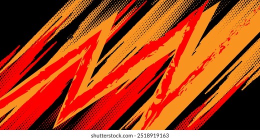 Abstract Sports Background with Blue and Orange Brush Texture and Halftone Effect. Retro Grunge Background for Banner or Poster Design