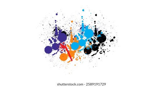 Abstract Sports Background with Blue and Orange Brush Texture and Halftone Effect. vector