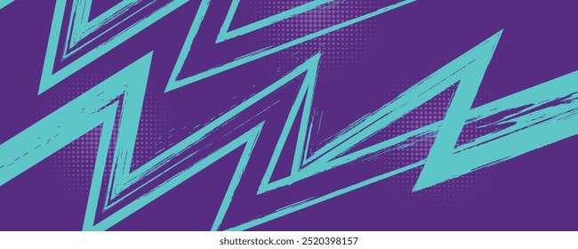 Abstract Sports Background with Blue and Purple Brush Texture and Halftone Effect. Grunge Background for Banner or Poster Design