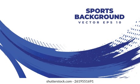 Abstract sports background with dynamic blue grunge shape