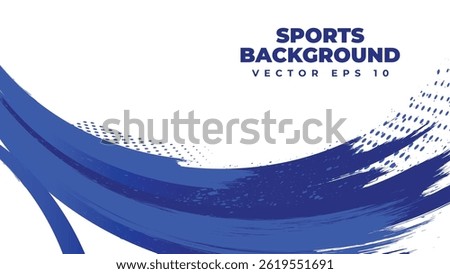 Abstract sports background with dynamic blue grunge shape