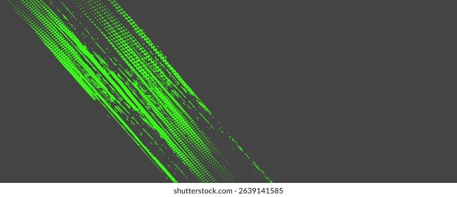 Abstract Sports Background with Green and Gray Brush Texture and Halftone Effect. Grunge Background for Banner or Poster Design