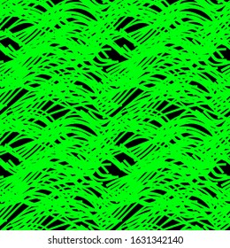 Abstract sports background green lines on black, seamless pattern, vector