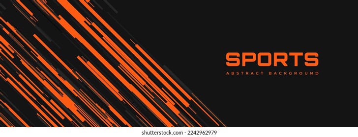 Abstract sports background. Modern sports banner design with diagonal orange and gray lines. Vector illustration