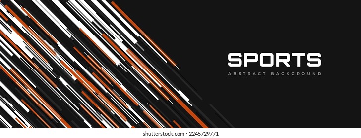 Abstract sports background. Modern sports banner design with diagonal orange and white lines. Vector illustration