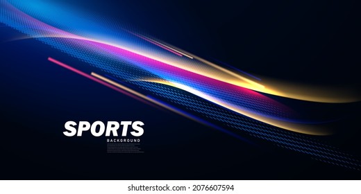 Abstract sports background with motion elements with beautiful dynamic lighting effects.