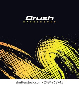 Abstract Sports Background with Orange and Green Gradient Brushstrokes and Halftone Effect. Vibrant Grunge Background
