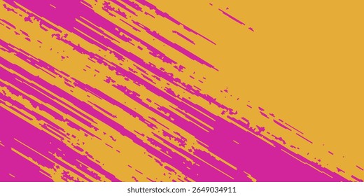 Abstract Sports Background with Yellow and Purple Brush Texture and Halftone Effect. Dirty Grunge Background