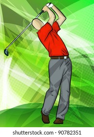 Abstract sports background/Golfer Swing/golfer swinging a driver