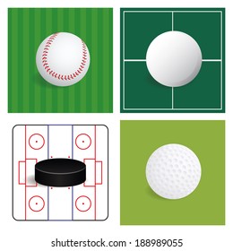 abstract sports balls on a different background