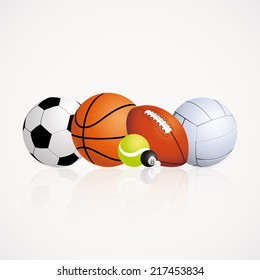 Abstract Sports Balls On A White Background