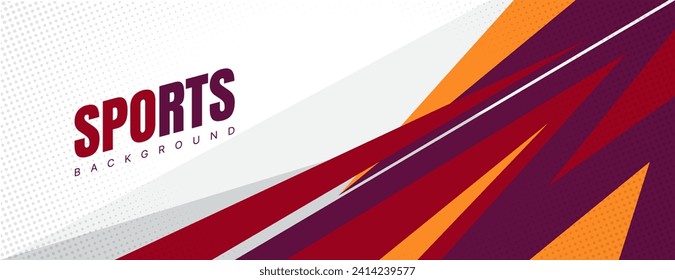 abstract sports banner background with red, orange and purple color. vector illustration