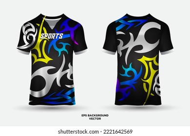 Abstract sports jersey design template mockup vector