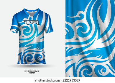 Abstract sports jersey design template mockup vector