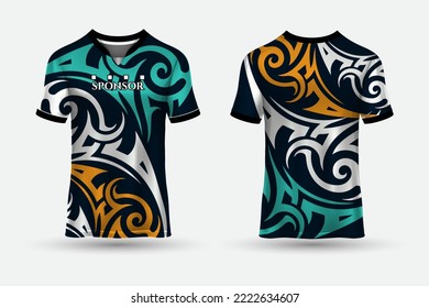 Abstract sports jersey design template mockup vector