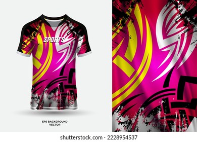 Abstract sports jersey design template mockup vector